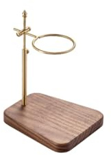 Suwyaner Pour Over Stand Kaffeestation, reines Kupfer, Pour Over Kaffee-Tropfer, höhenverstellbarer Kaffeefilterständer mit Walnussholzsockel für Kaffee, Bier, Getränkebereiter (reines Kupfer mit