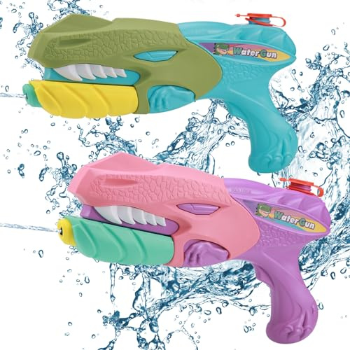 Zocipro 2Pcs Pistola de Agua 450ML, Potente Pistola Agua para ​Niños con 8-10m de Larga Distancia, Juguetes de Fiesta Verano Piscina Playa para Niños y Niñas