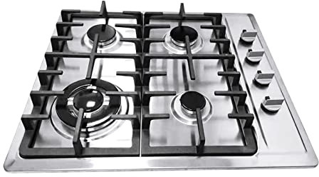 DSYOGX Eingebaut Gasherd 4 Flammig(3.0KW+1.75KW+1.75KW+1.0KW) Gaskochfeld Erdgas Propangas Edelstahl Gaskocher für Haushalten, Restaurants, 58 * 50cm