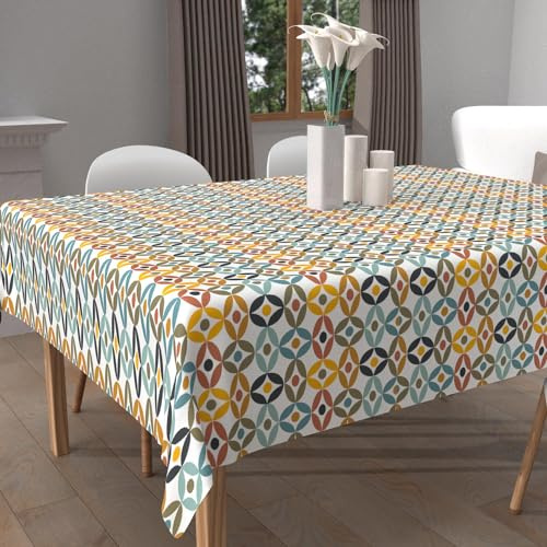 Soleil d'ocre, Mantel Estampado Antimanchas Cuadrado 180 x 180 cm OURANOS