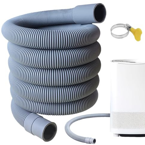 Luftentfeuchter-Ablauf-Verlängerungsschlauch, flexibler Schlauch mit Gummi-Adapter und Verbindungsklemme, auslaufsicherer Schlauch für die meisten Marken von Luftentfeuchtern
