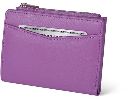 Oak Leathers Leather Wallet for Women - Small RFID Coin Purse Credit Card & ID Holder for Ladies, Gift for Women's, Bifold Wallets (Nappa Lilla)