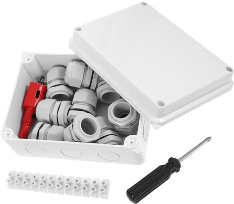 HOMOCONO Junction Box Wasserdichtes Gehäuse Für Elektrische Projekte Mit Anschlüssen Und Zubehör Für Innen Und Außenanwendungen