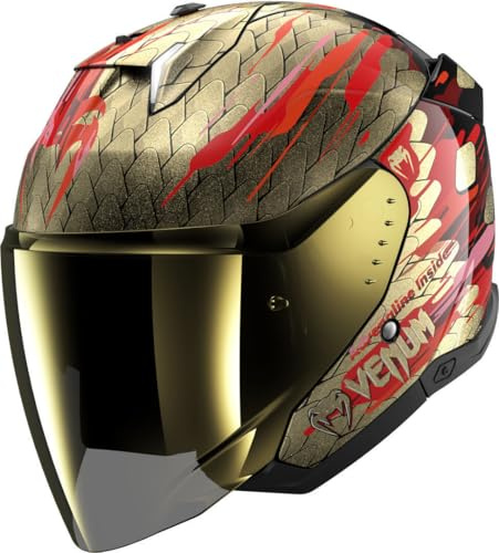 SHARK, Jet Motorradhelm SKWAL i3 JET VENUM Black Red Gold KRQ, S