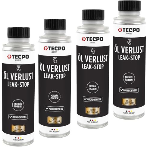 TECPO 4x Ölverlust Stop Ester 300 ml Motordichtmittel Motor-Öl Leak Stop Ölverlust