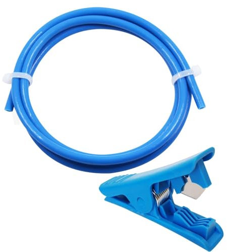 NIYATA PTFE Schlauch 4MM X 2MM für 1,75mm Filament, Teflon-Schlauch Blau,PTFE Teflon Schlauch 1,75MM 3D Drucker,PTFE Schlauch 4mm Verbinder mit PVC-Rohrschneider