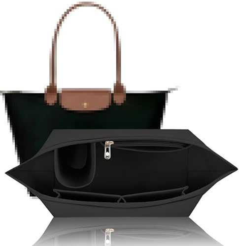 Shengruili Organizer für Longchamp Tasche-S,Multi-Pocket Felt Handbag Organizer,HandtaschenOrganizer,Folding Tote BagOrganizer,PurseOrganizer,FilzOrganizer für Taschen