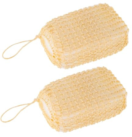 GANAZONO Esponja Exfoliante Corporal Cuidado Corporal Delicado de Sisal Natural 2 Piezas y Limpieza Eficaz Cordón Hogar