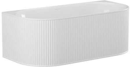 Vente-unique-Halb freistehende Badewanne geriffelt - 240 L - 170 x 80 x 60 cm - WeiÃ Â ÂÂ matt - Acryl - BARBORI