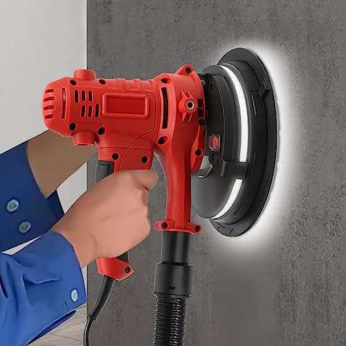 Drywall Sander - Variable Speed Handheld Electric Sander for Walls, Plaster, and Ceilings with LED Light