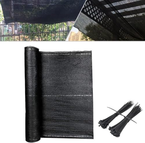 UISEBRT Valla de tenis, protección visual de 150 g/m², tejido HDPE, red de sombra, protección contra el viento, protección solar con bridas (antracita, 2 x 10 m)