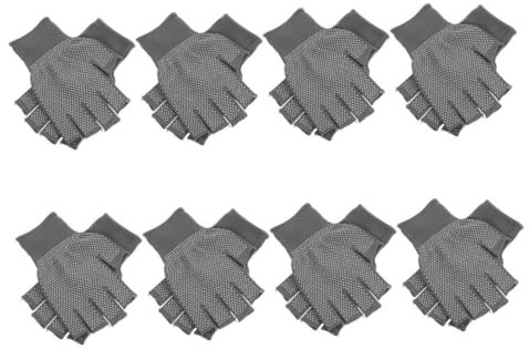 HOMSFOU 8pairs Non-Slip Fingerless Gloves Warm Winter Gloves Men Work for Precision Tasks Use