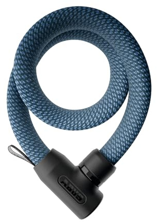 ABUS Chaîne antivol YARNIT 4004K - antivol textile léger pour la sécurité des vélos et trottinettes électriques - antivol flexible pour vélo avec niveau de sécurité 7 - longueur 110 cm, bleu