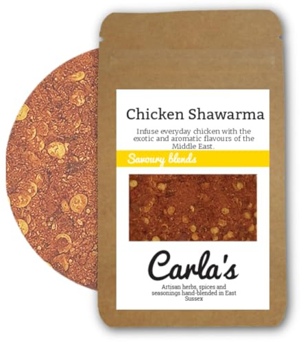 Carla's Seasonings - Premium Chicken Shawarma Blend - Mix of Paprika and Garlic | 30g Pouch | Street Food Mix | Middle Eastern Seasoning