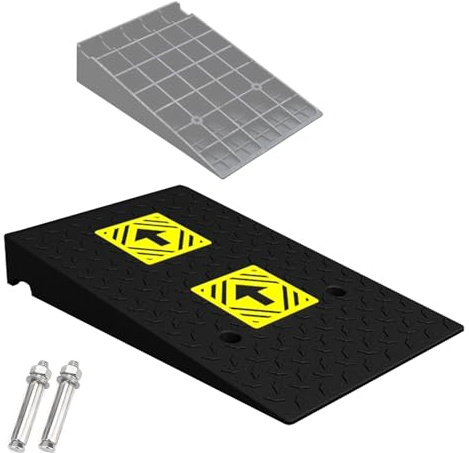 Rampe per Auto, Rampa per Scalino, in Gomma e Plastica, Capacità 10 tonnellate, per Auto, Carrelli Elevatori, Camion, Marciapiedi e Sedie a Rotelle(50x80x18cm/19.7x31.5x7.1in)