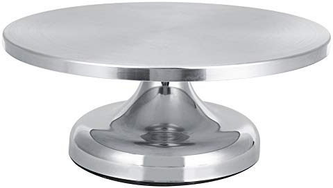 Supporto per torta girevole in acciaio inox, base girevole 30 cm, superficie liscia, doppi cuscinetti, silenzioso, durevole, per decorare torte, cuocere al forno, preparare il
