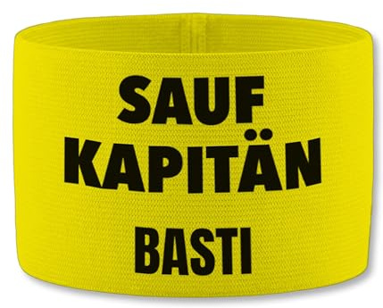 Geschenk mit Namen personalisiert by Shirtracer - Jako Kapitänsbinde - & Alkohol - Saufkapitän Wunschname - Malle personalisiert Accessoires Mallorca Party Saufen
