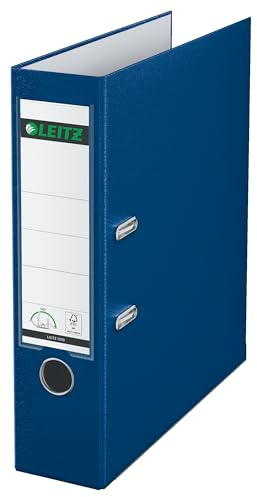 Leitz Raccoglitore con Meccanismo a Leva 180° in Plastica, Formato Commerciale Dorso 8.2 cm, Blu, 10105035