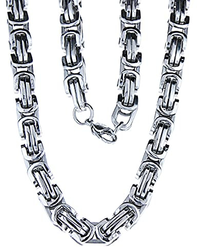 Kiss of Leather schwere Königskette aus Edelstahl, 8,4 mm dick, 60 – 70 cm lang