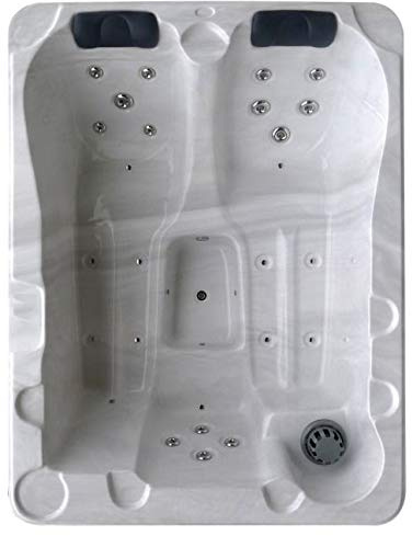 perfect-spa Whirlpool Key West Indoor/Outdoor für 3 Personen Whirlpools Aussenwhirlpool Hot Tub Spa Außenwhirlpool Balboa Steuerung (Wanne SkyWhite, Außenverkleidung Schwarz)
