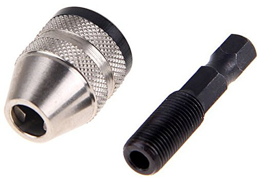 MALAYAS 1/4 Keyless Chuck 0.3-6.5mm 3 Jaw Keyless Drill Chuck Adapter Conversion Tool Hex Shank-Holds Micro