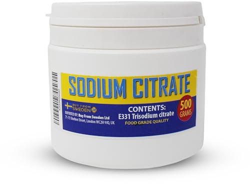 Aromhuset Sodium Citrate Powder 500g - Food-Grade - Vegan, Preservative & Acidity Regulator for Cooking, Baking, Cheese Making & Drinks