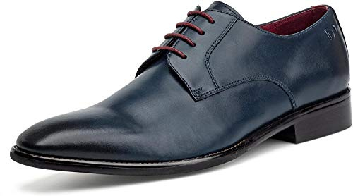 DIGEL herr affärsskor Simon snörsko slätt läder snörning halvskor kontor elegant uni business kontor mörkblå enkel elegant klassisk, 20 blå, 41 EU