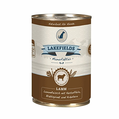 Lakefields MANUFAKTUR Nassfutter MENÜ LAMM 60% Fleischanteil für Hunde 12x400g