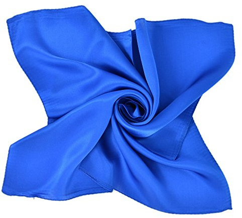 UK_Stone Damen Bandana Kopftuch Seidenschal Seidentuch Halstuch Nickituch 100% Seide Multifunktion Schal Unifarben 50 x 50cm, Dunkelblau