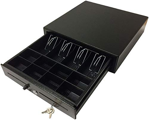 ACROPAQ Kassenschublade - Öffnung manuell mit Druckknopf, Kassenlade 41 x 41 cm, Unterbau geeignet - Kasse, Cash Register, Bargeldkasse - Schwarz