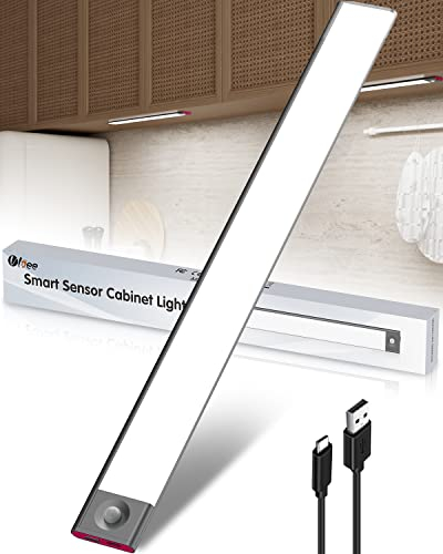 Luce Sottopensile Cucina LED Ricaricabile con Sensore Movimento, Batteria da 3600mAh 40cm Dimmerabile Luce Armadio USB C Barra Luminosa LED Senza Fili Adesive Luci Notte per Scale Interne Guardaroba