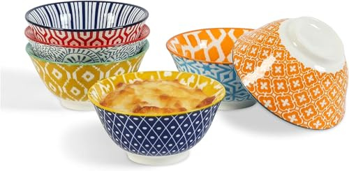 Selamica 118 ml Dipschalen, Kleine Dessertschalen, Müslischalen 6er, Bowl Schüssel Set für Snacks, Beilagen und Gewürze, Bunte