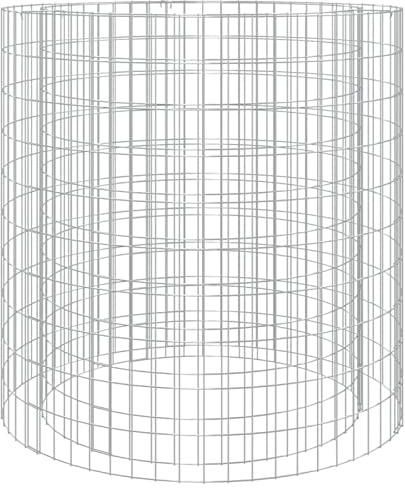 Yolola Gabionen-Feuerstelle Ø 100 cm Gabionen-Lagerfeuerstelle Feuerstelle Garten Gabionenkamin Verzinktes Eisen