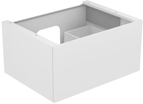 Keuco Edition 11 Waschtischunterschrank, 1 Frontauszug, 700 x 350 x 535 mm, 31341270000, Korpus/Front: Weiß/Glas Weiß Satiniert