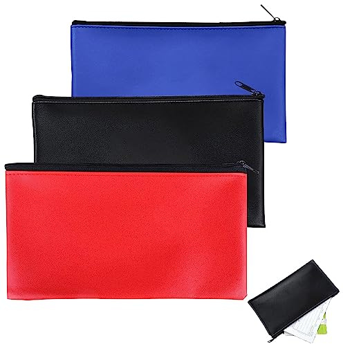 Geldbeutel Geldtasche, 3 Stück Pu Dokumententasche, Banktasche Mit Reißverschluss, Bank Utensilientasche, Etui Geldscheintasche, Für Dokumente, Geld, Schmuck Und Wertsachen