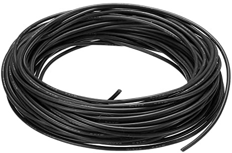 sourcing map 18AWG Elektrischer Draht 15 Meter Stromkabel 0,82 mm² Verzinntes Kupferkabel Flexibel Silikonkabel Litzenkern Klingeldraht Verdrahtungsleitung für DIY KFZ Auto Modellbau, Schwarz