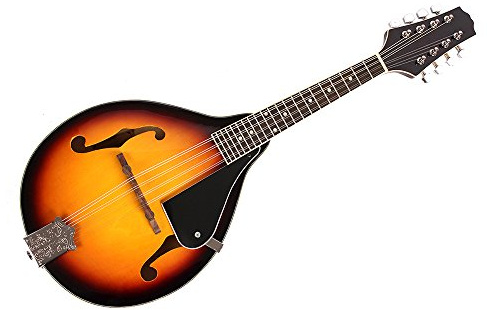 YIWENG 8 Sitige Lindenholz Sonnendurchbruch Mandolin Musikinstrument mit Palisander Einstellbare Brücke,Mandolin aus Lindenholz