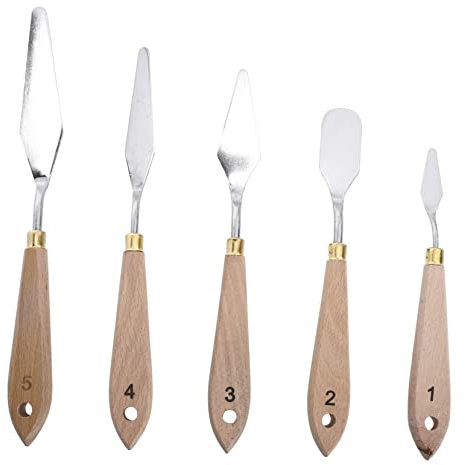 STOBOK Spachtel-set für Ölgemälde 5 Löcher in Holzgriffen für Künstler und Kunstlehrer