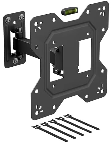 D-Line Supporto de Parete per TV da 23-50 Pollici, a inclinazione e rotazione a braccio singolo, VESA 100x100 mm - 200x200 mm, supporta un peso di fino a 30 kg