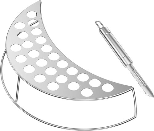 Onlyfire Griglia Jalapeno in Acciaio Inox con Strumento Corer, Supporto Grande per Jalapeño con 25 Fori per Chili, Cosce di Pollo, Supporto per Barbecue per Barbecue a Carbonella e Griglie in Ceramica