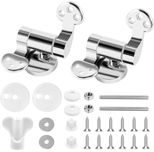 Charnières de Siège WC de Rechange, 2 Pièces Charniere Abattant WC, Attaches Charnière Abattant WC, Charnières de Siège de Toilette en Alliage de Zinc, pour la Plupart des Styles de Toilettes