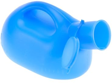 FRCOLOR Männliches Tragbares Urinal ml mit Deckel und Trichter PE Urinbehälter Blau für Camping Notfall Outdoor Stehstabil Liegende Form Ergonomischer Griff
