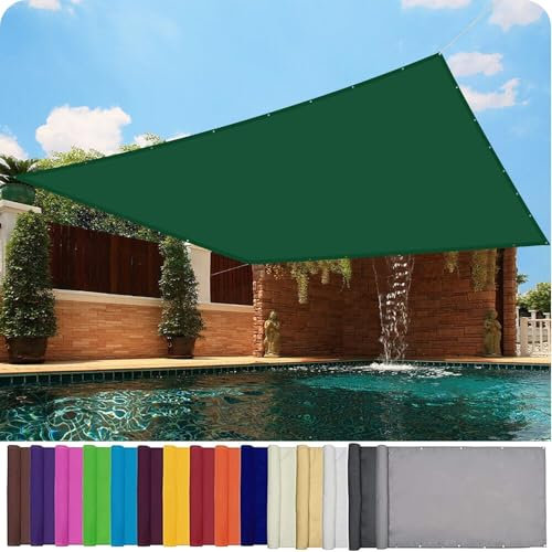 Tenda da Sole per Esterno 150 x 200 cm Rettangolare, Pes Protezione 95% Uv, Tenda a Vela Giardino, Tenda a Vela per Giardino, Balcone, Terrazza, Verde Scuro