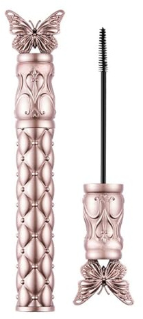 Wasserfeste Mascara für kurze/untere Wimpern – Präzisions-Minibürste, Locken-Halte-Technologie, verlängernd & voluminös, schwarz, klumpenfrei & smudgeproof Wasserfeste Wimperntusche– 1 Stück