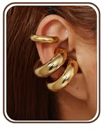 Chriscoco 3Pcs Ear Cuff Clip Ohrringe Damen Gold Ohrclips Damen Fake Piercing Fake Helix Ohrmanschette Ohrringe Ohne Ohrloch Knorpel Wrap Earcuffs