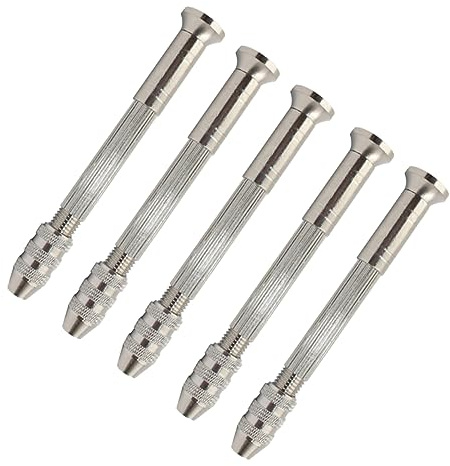 Präzisions Handbohrmaschine 5 Stück 0, 5–3mm für Modellbau | Silber, Stahl Ausführung, Handliche Bohrer für Horn und Linden, Arbeitsbereich, Effizientes Bohren