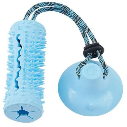Dog Pull and Spring Toy with Suction Cup - Interactive Chew Toy with Ball Dispenser | Heavy Duty Pulls and Spring with Suction Cup for Dogs for