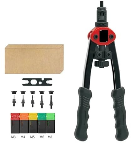 Kit professionnel pour rivets Outil de pose d'écrous à riveter mandrin, kit d'outils robustes, outil rivetage fileté, riveteuse manuelle insert M3-M8(A)