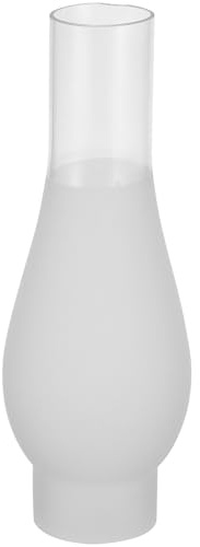 SHINEOFI Abat-Jour en Verre Dépoli pour Lampe à Pétrole Cheminée de Remplacement 55 CM Verre Résistant Petit Abat-Jour Transparent Accessoire D’Éclairage D’Urgence pour Lampe à Huile