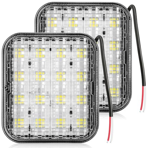 DARKGUARD LED Trailer Reversing Lamps 2PCS - 12V/24V 1.9W E-Mark Approved IP67 Waterproof Trailer Reverse Lamp Illumination White Rear Tail Reversing Lights for Caravan Truck RV Van Lorry Tractor
